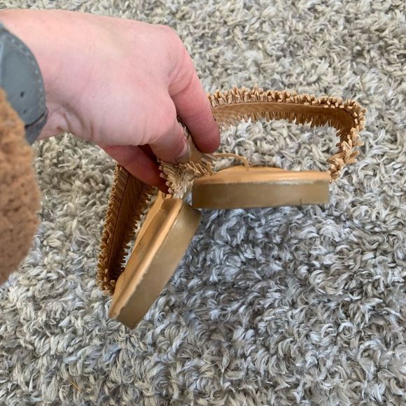 ANNA || Wicker Cream Tan Big Toe Slip On summer sandals - Picture 4 of 5